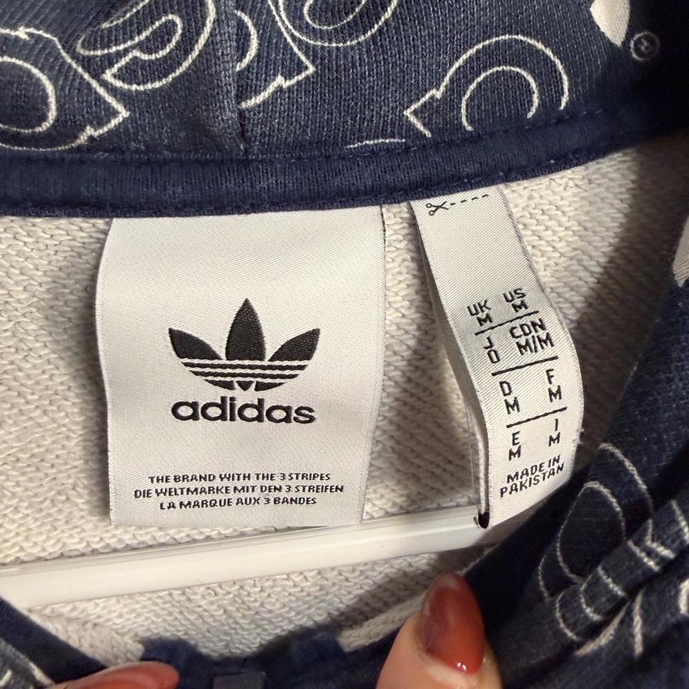 Adidas Women's Navy Blue Full Zip Logo Hoodie - Picture 5 of 7